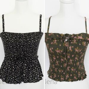2-Pack Smocked Floral Tops Bundle size S – American Eagle & Forever 21
